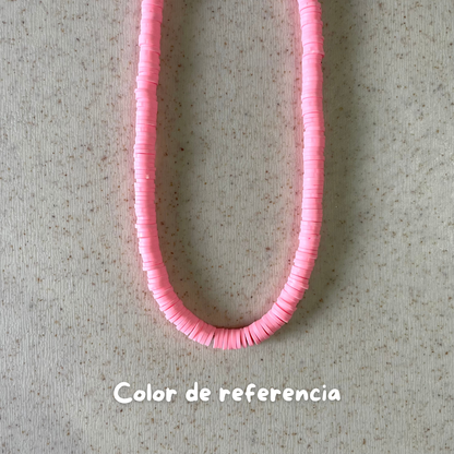 Collar de fimo y donas doradas