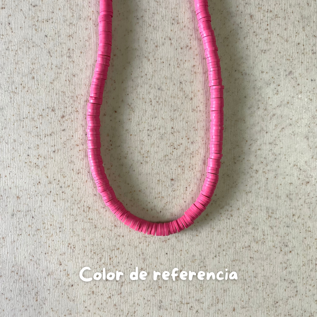 Collar de fimo y donas doradas