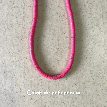 Collar de fimo y donas doradas