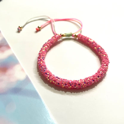 Pulsera cordón glitter