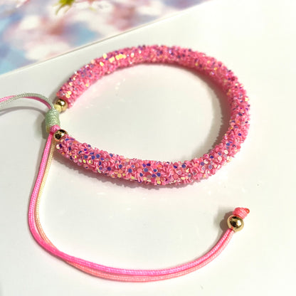 Pulsera cordón glitter