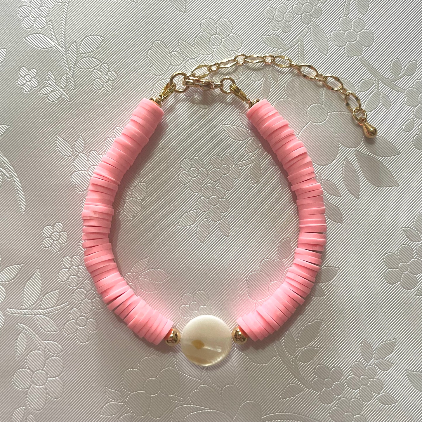 Pulsera de fimo y nácar