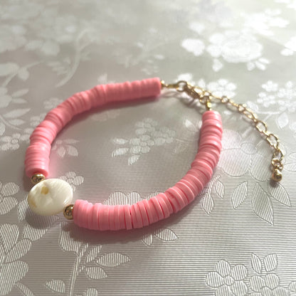 Pulsera de fimo y nácar