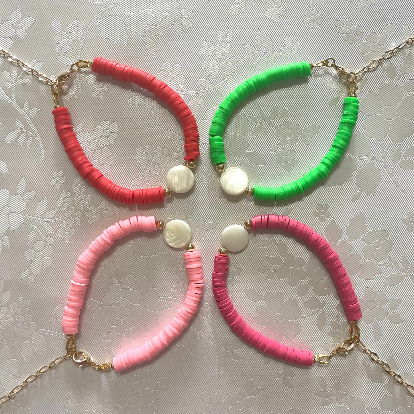 Pulsera de fimo y nácar