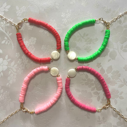 Pulsera de fimo y nácar